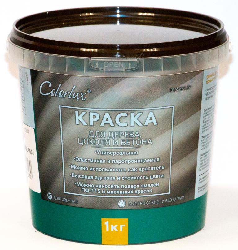 Краска ВД-АК-11 для цоколя и деревянных поверхностей зеленая Colorlux 1кг  - купить