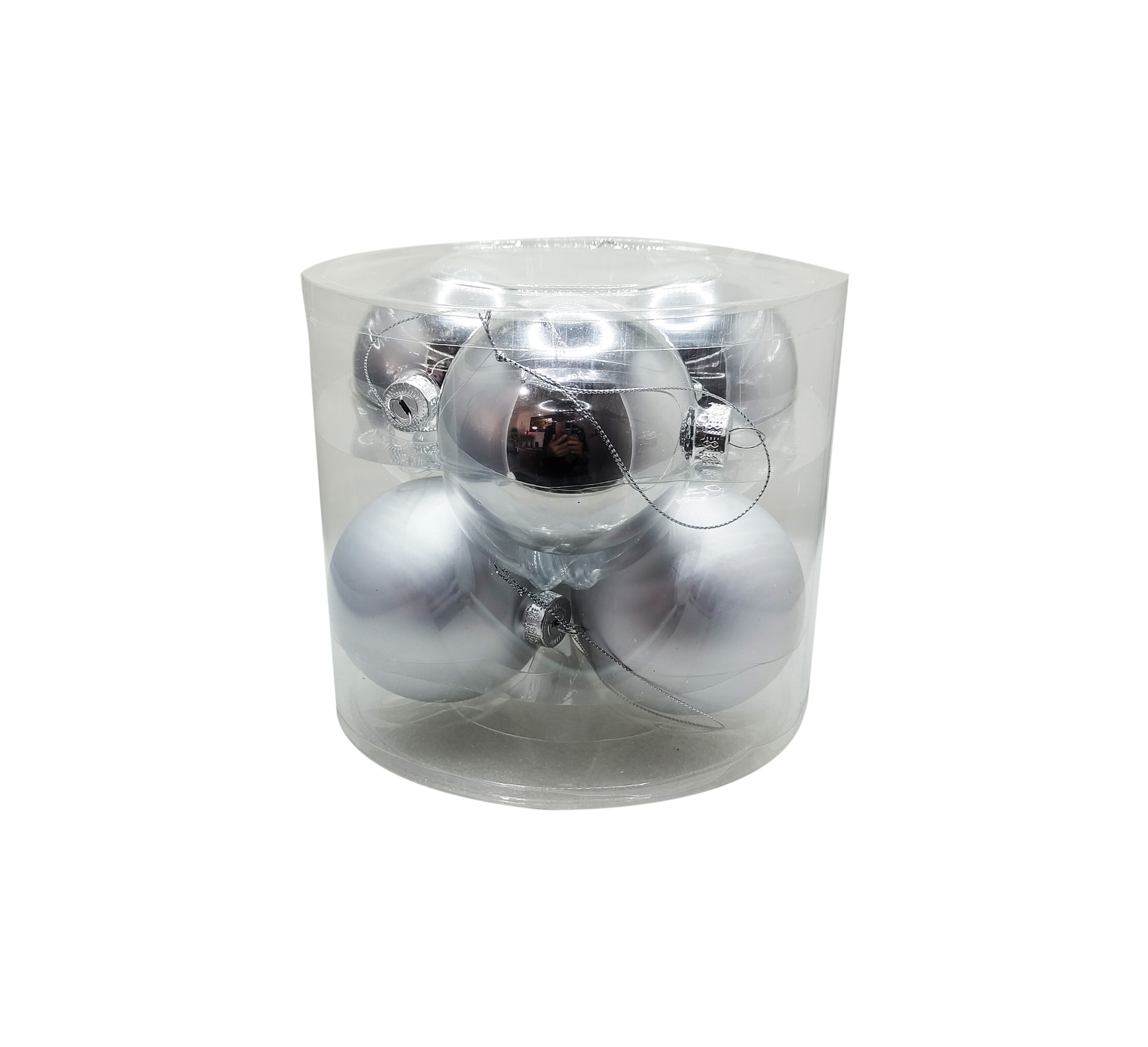 

Набор шаров из стекла Basic Silver, 8см, 6шт, арт. ABR702510