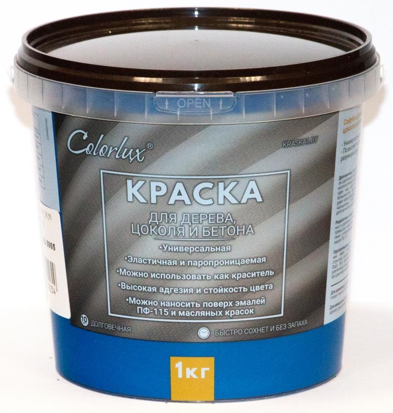 Краска ВД-АК-11 для цоколя и деревянных поверхностей синяя Colorlux 1, 0 кг  - купить
