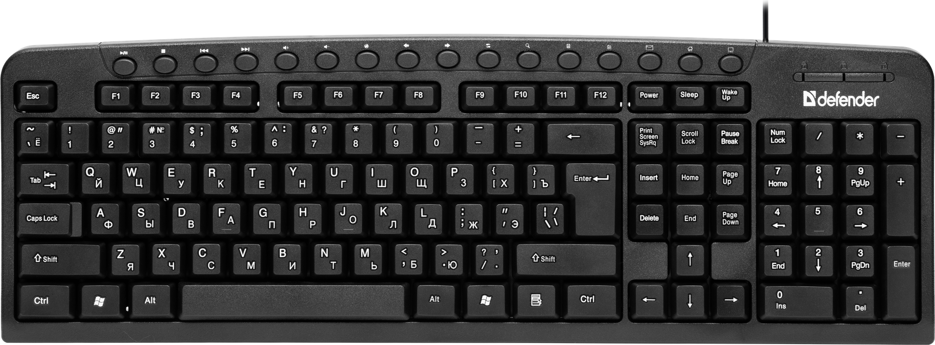 Проводная клавиатура Defender Focus HB-470 RU, черный, мультимедиа  - купить