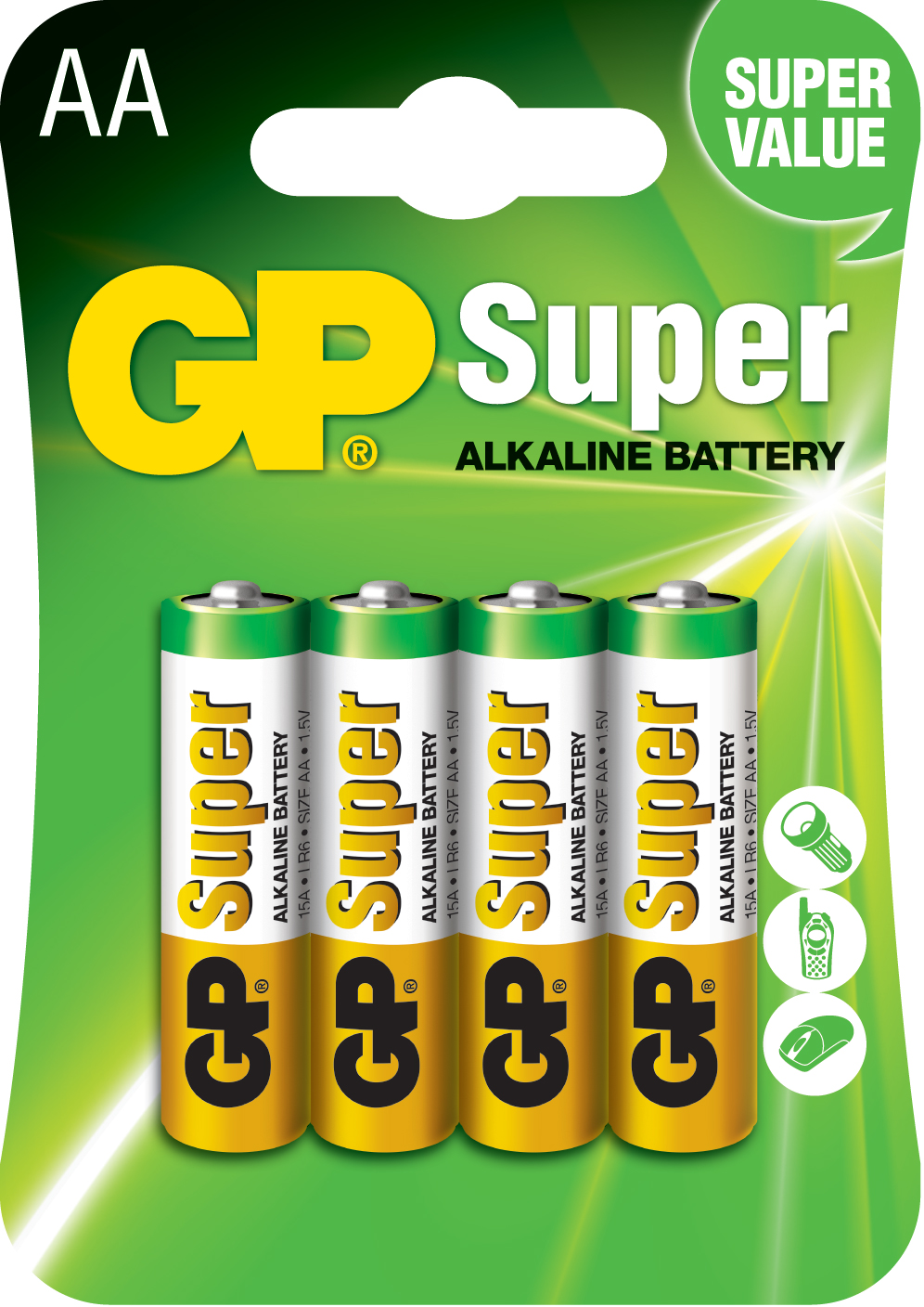 

Батарейка GP Super 15A-BC4 LR6/AA 4 шт