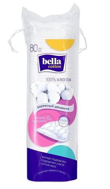 

Ватные диски Bella Cotton подушечки круглые (80 шт)