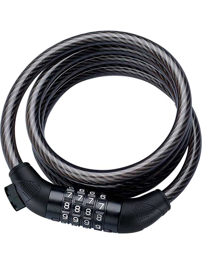 Велозамок кодовый Zoli 87601 1500x10mm. Black 383g.. Кодовый велосипедный замок Outventure. Cable Lock 3d PNG.