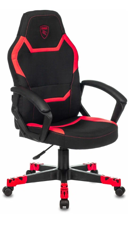Кресло геймерское Бюрократ Zombie 10 (черный/красный)  - купить